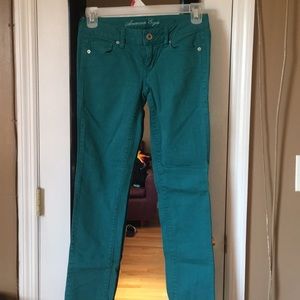 Teal American Eagle Jeans; Skinny Stretch— Size 2